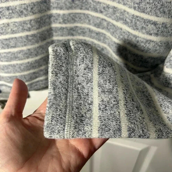 Thread & Supply indigo & white stripped 1/4 zip pullover sweatshirt. Size small - Picture 7 of 9